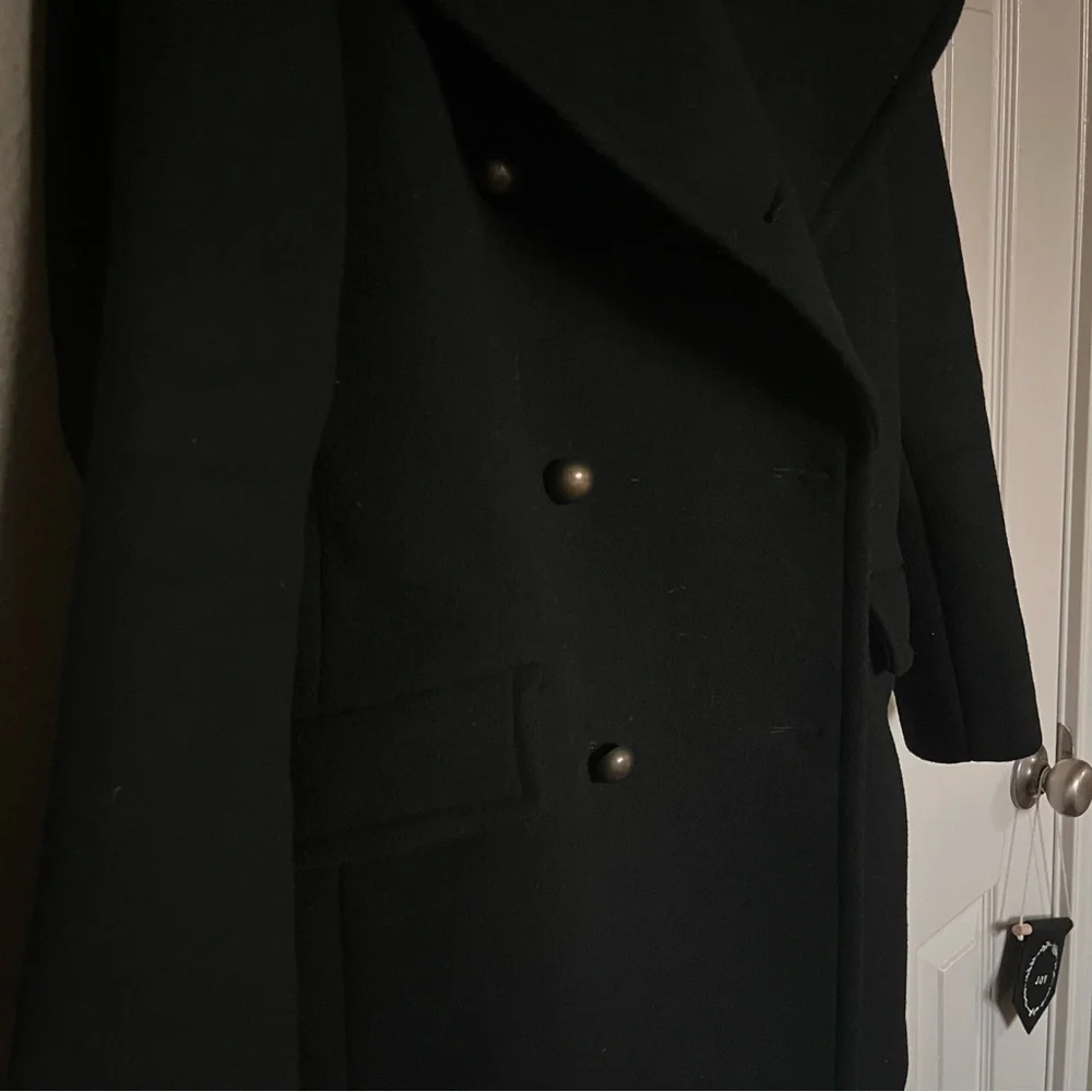 Nili Lotan for Target Women's Black Wool Blend Double-Breasted Peacoat - Picture 6 of 6